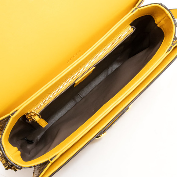 Gucci Python Horsebit 1955 Small Leather Shoulder Bag Yellow - Picture 3 of 10